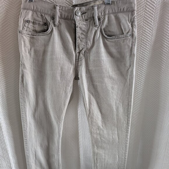 ALLSAINTS Men's Cigarette skinny-fit stretch-denim jeans Light Gray Size 30 - Picture 4 of 12